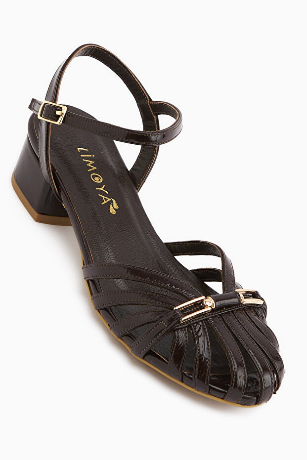 Serry Genuine Leather Brown Buckle Women's Sandals