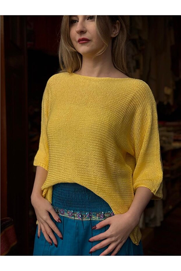 Yellow Color Soft Textured Mercerized Blouse