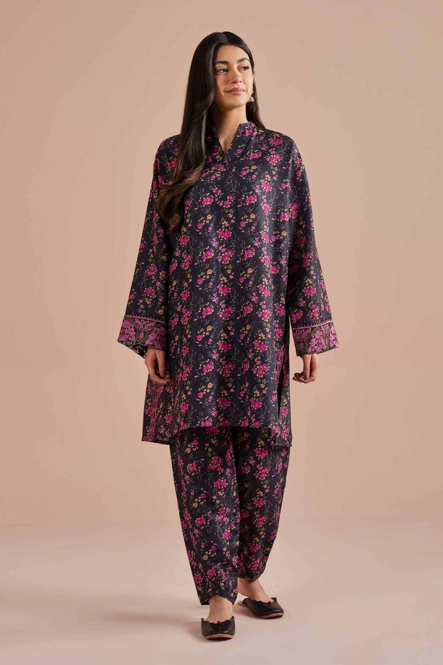 2 Piece - Printed Embroidered Suit - PE 26-27