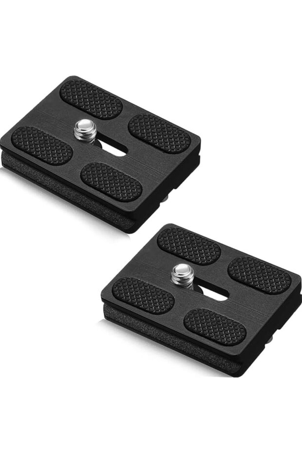 2-Pack Metal Quick Release Plate with 1/4"-20 Screw, Universal Tripod Mount Adapter Compatible with