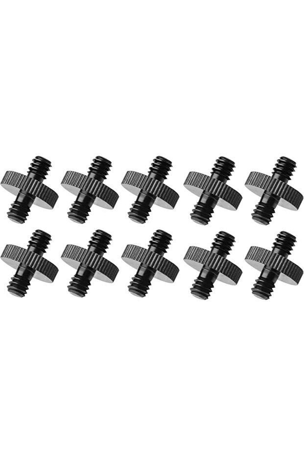 10 PCS 1/4" to 1/4" Male Threaded Tripod Screw Adapter Double Head Stud Standard Mounting Thread Con