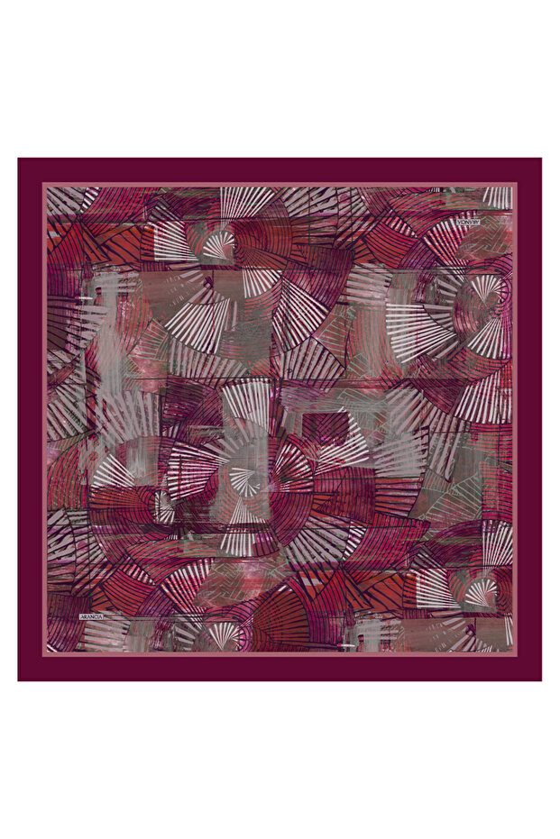 Burgundy 90X90 Silk Twill Scarf