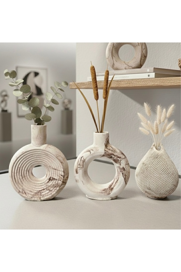 3 Lü Damla Vazo set - 1