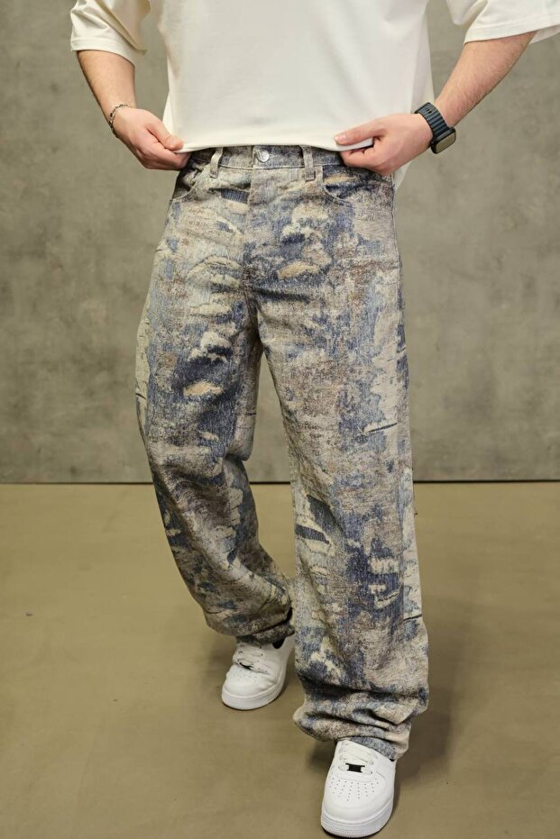 Blue Baggy Jeans Pants
