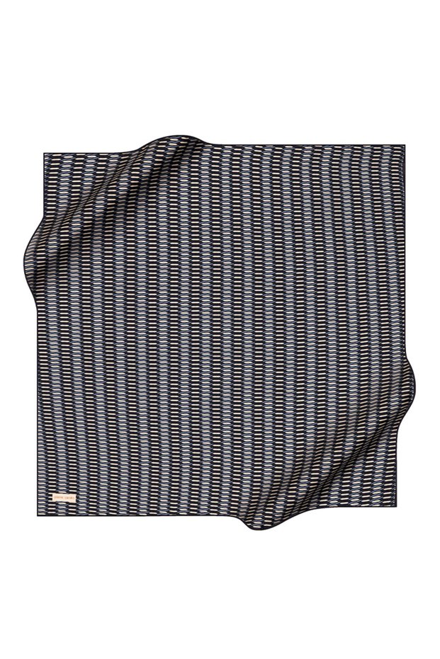Navy Blue 90X90 Silk Crepe Satin Scarf