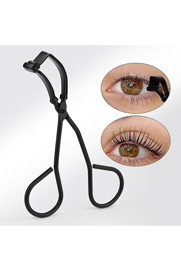 black 1PC portable eyelash curler, stainless steel wide-angle eyelash curler, used for eyelash curli