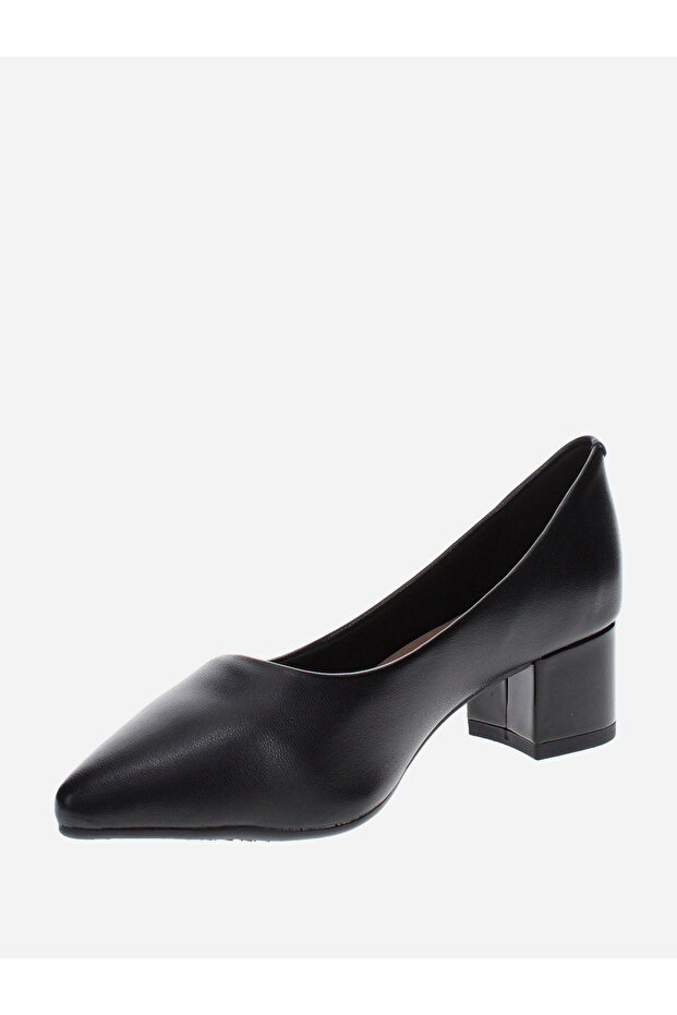 حذاء حذاء بكعب عريض عريض ومقدمة مدببة صلبة - 3