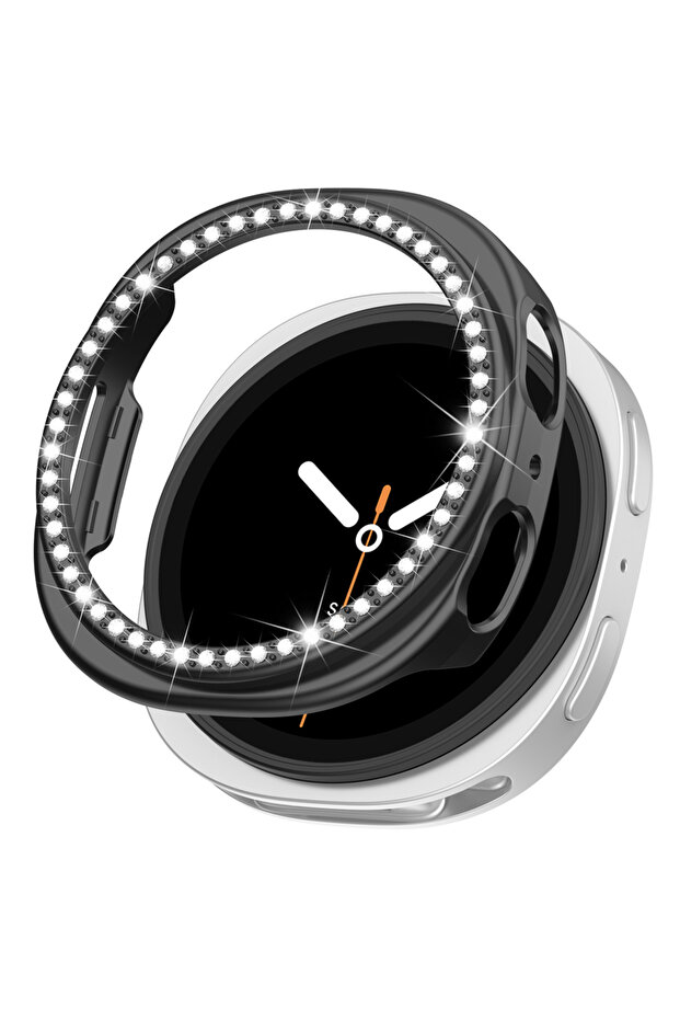 galaxy watch 8 44mm black Diamond Case For watch 8 40mm 44mm Accessories Hollow PC masonry Protect