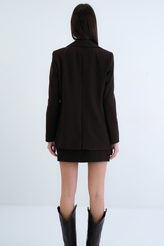 Tek Düğmeli Blazer Ceket - 7