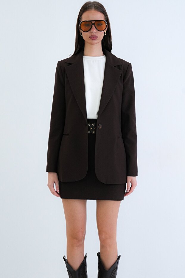 Tek Düğmeli Blazer Ceket - 1