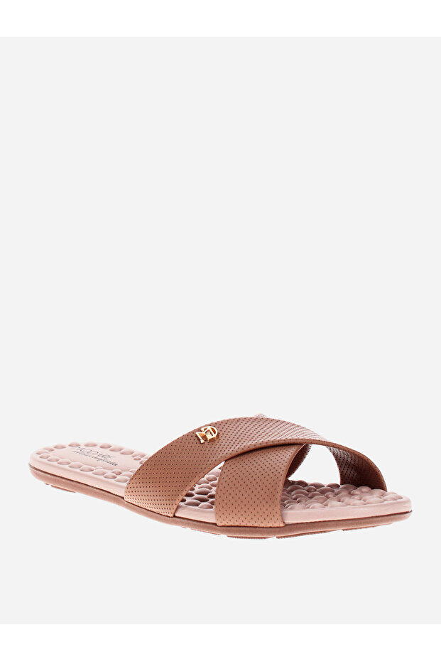 Cross Strap Flat Sandals - 1