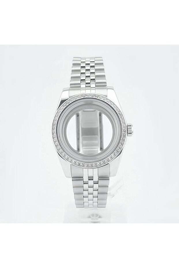 36mmNH34 35 36 SJ glass flat NEITON Diamond NH35 Case Strap 36MM/39MM Polish Watchcase Sapphire Glas