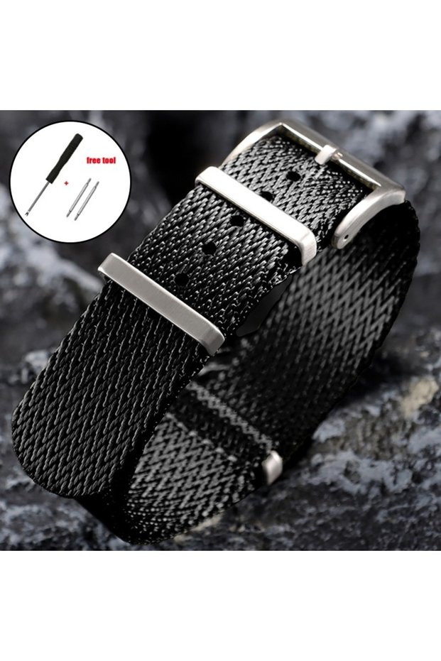 20mm Black Nylon Sport Strap Universal Men Women Watchband Universal Men & Women Wristbelt 18/20/22
