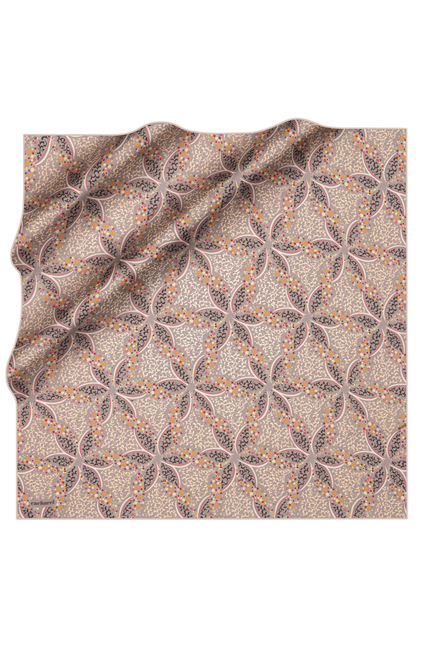 Gray 90X90 Silk Twill Scarf