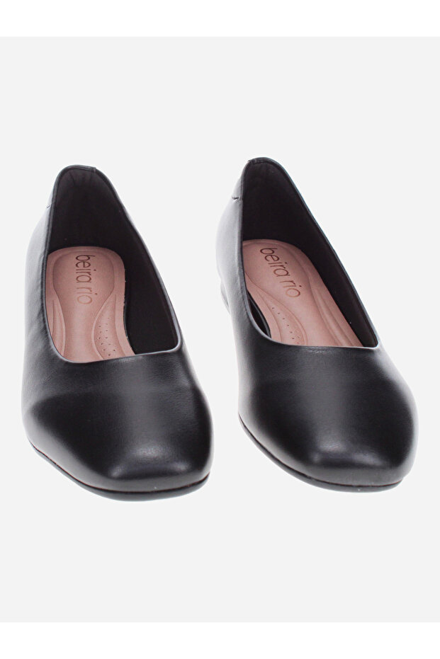 Solid Square Toe Block Heel Shoes - 4