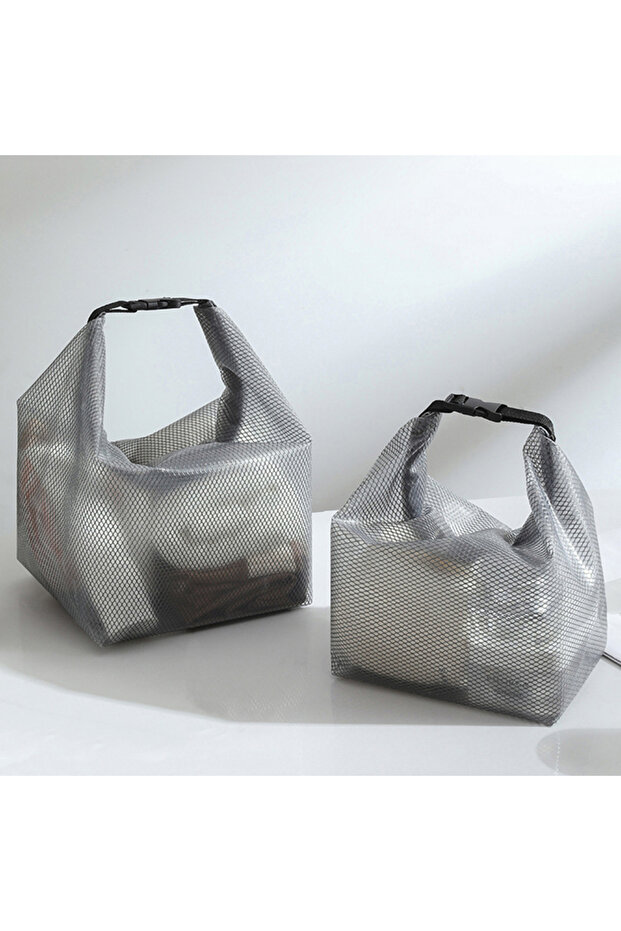 L Grey 1 Piece Large Capacity Waterproof Cosmetic Storage Bag Portable Handbag