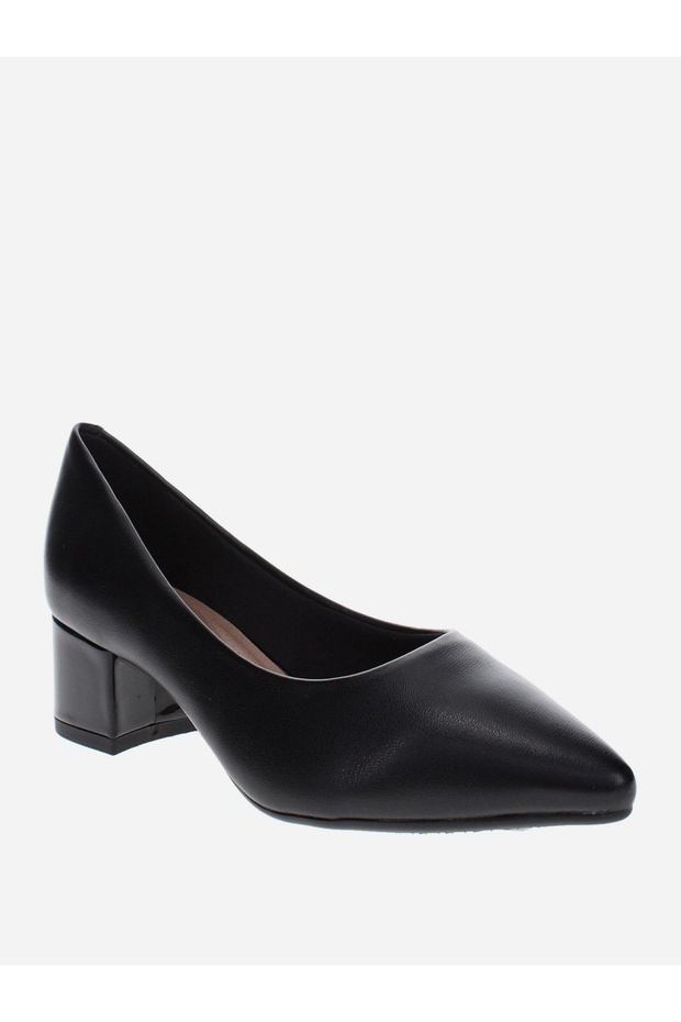 حذاء حذاء بكعب عريض عريض ومقدمة مدببة صلبة - 1