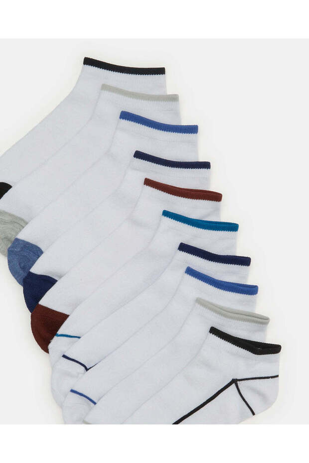 جوارب رجالية بيضاء متنوعة، عبوة اقتصادية من 10 أزواج - 3
