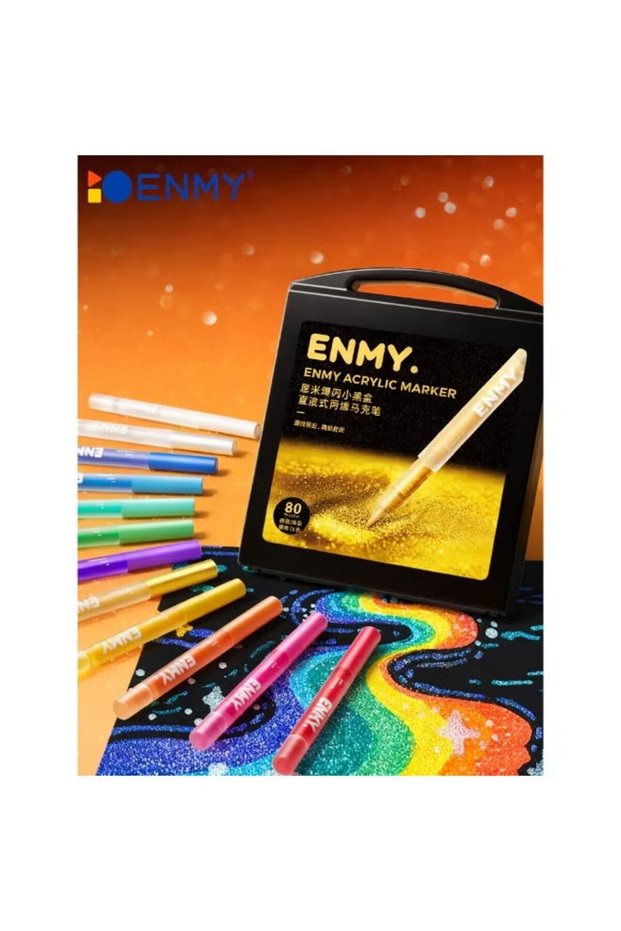 80-Color Flash Liquid Acrylic Markers, Soft Tip, Glitter & Fluorescent, Quick-Dry, Non-Toxic for Art
