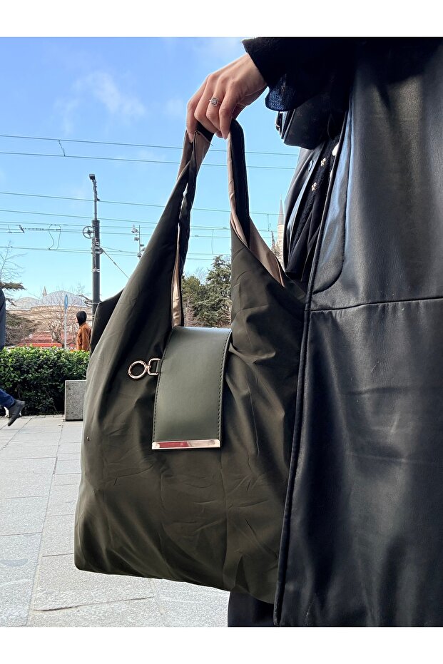 Khaki Stylishly Designed Foldable Market & Shopping Bag