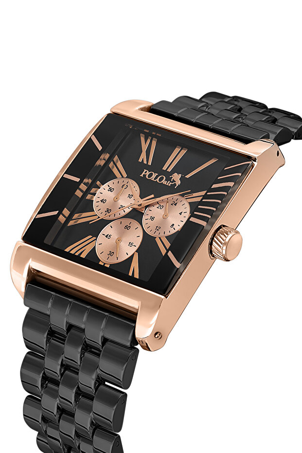 Square Case Classic Men's Wristwatch Black Copper Color Pl-7072E4X