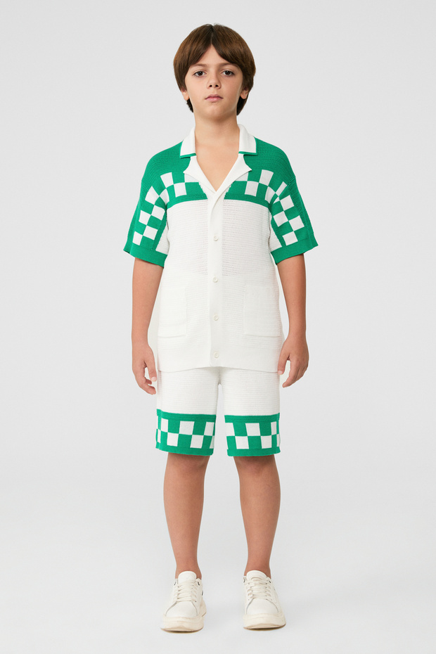 قميص منقوش للأولاد - 1