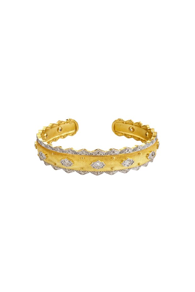 Handmade Sparkling Vintage Textured Cuff Bracelet
