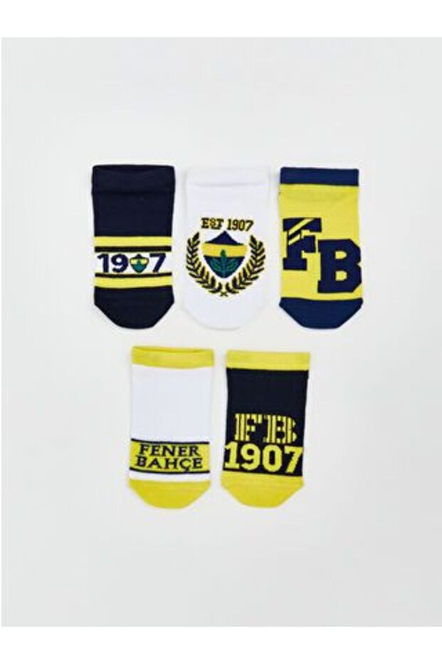 Fenerbahçe Patterned Boy Booties Socks 5 Pack