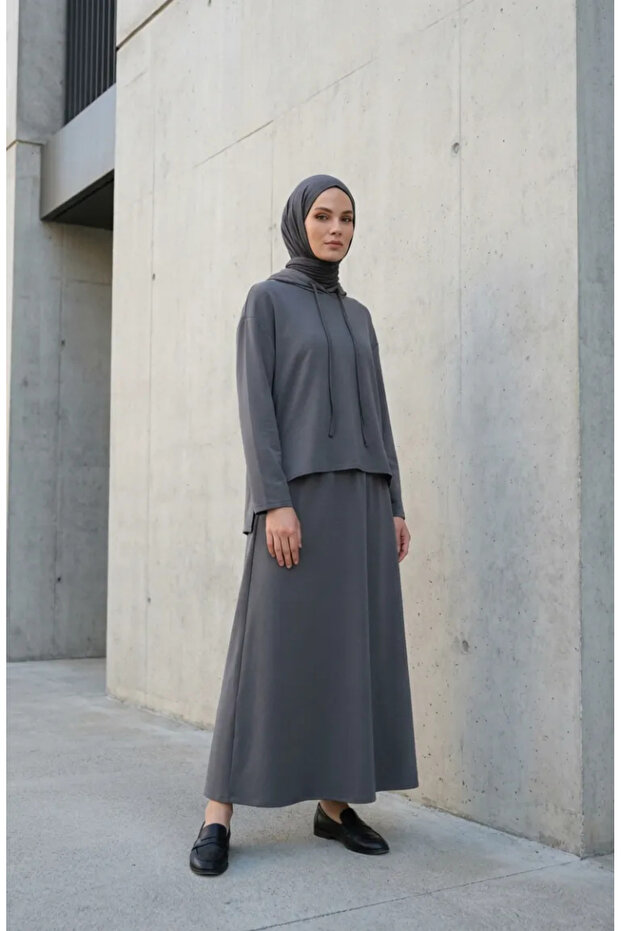 Oysho Fabric Hooded Double Set 2237-04 Gray