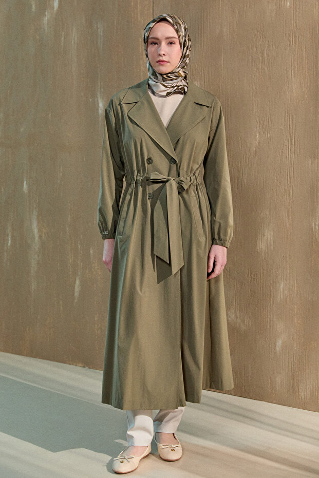 Kruvaze Kuşaklı Pardesü - 2