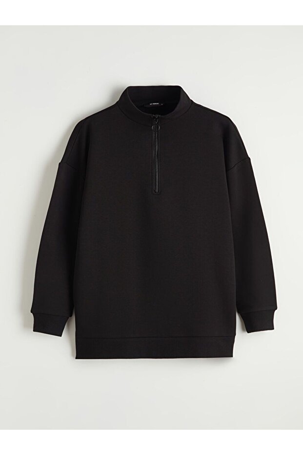 Women's Stand Collar Sweatshirt Tunic