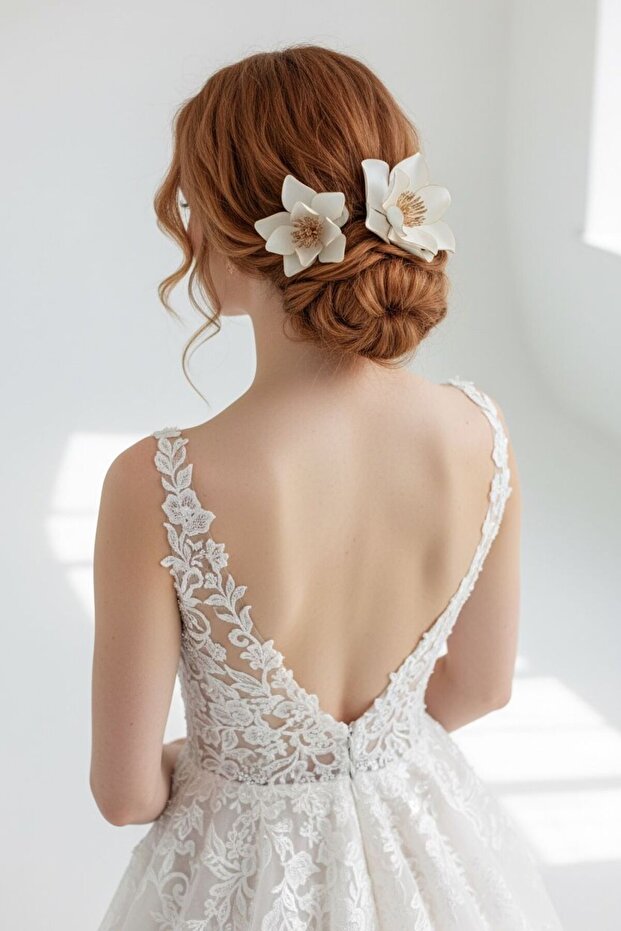 Magnolia Bridal Hairpin 2 Pieces
