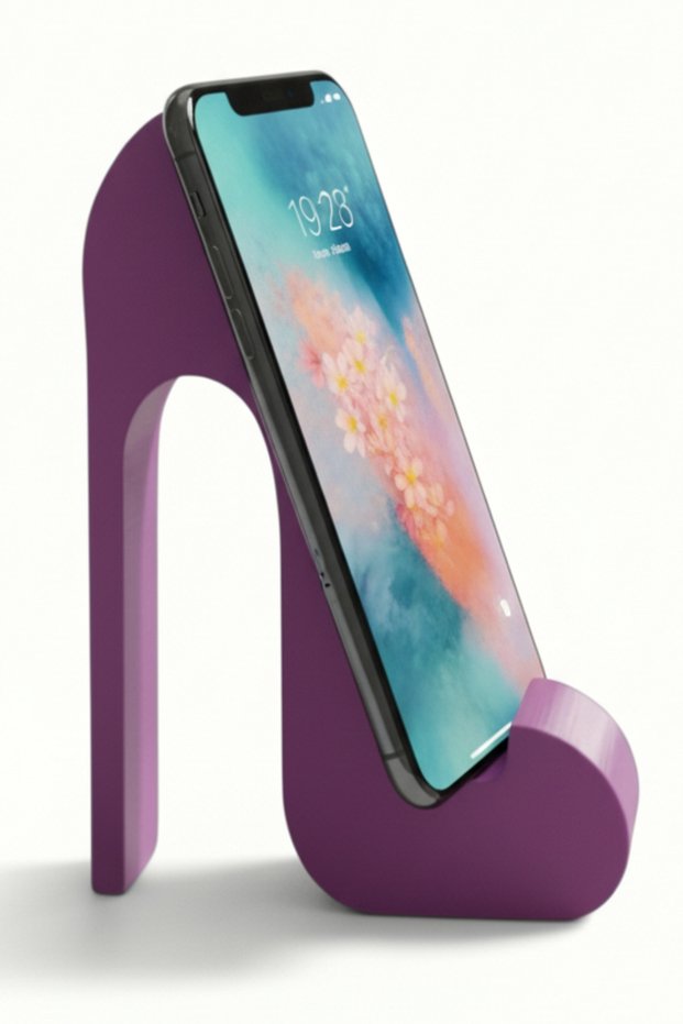 Purple Color High-Heeled Shoe Tabletop Mobile Phone Tablet Holder Stand Us-T002