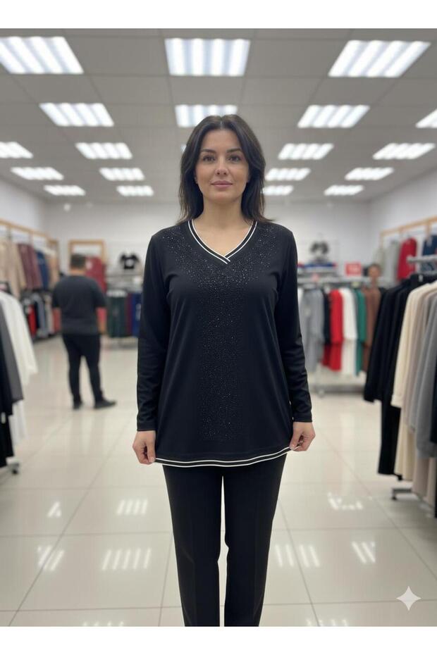 V Yaka Şık Bluz - 1