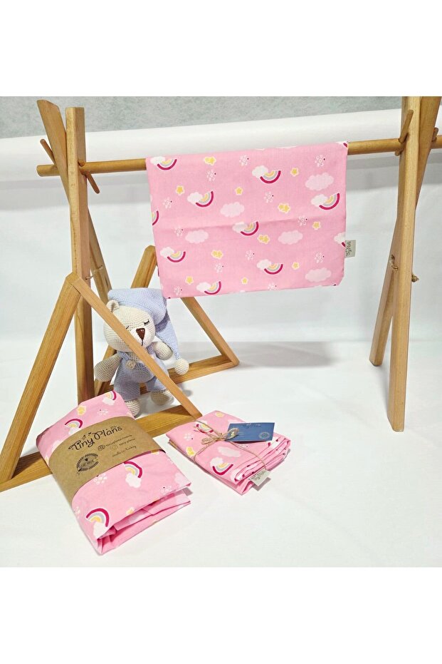 ملاءة سرير أطفال مطاطية - طقم غطاء وسادة 45x85 سم