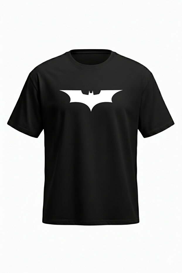 Batman T-Shirt - Black Printed Oversize Crew Neck Short Sleeve Loose Fit