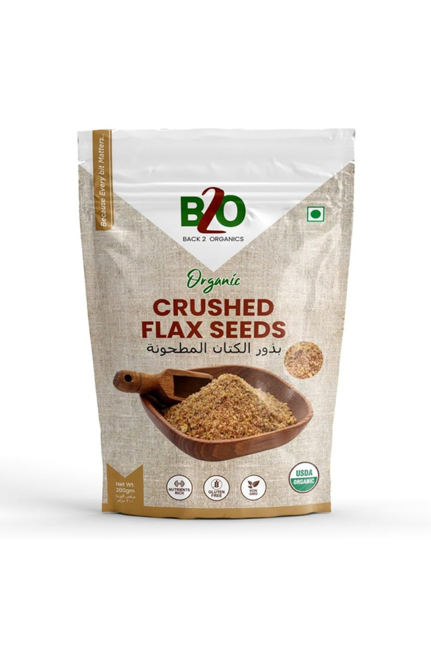 Organic Crushed Flax Seeds Cold Milled Omega Superfood (200g)