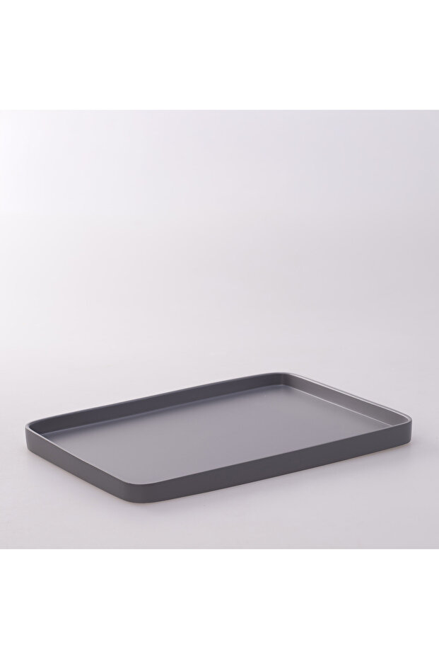 صينية فيكتوريا مستطيلة كبيرة باللون الرمادي - 2