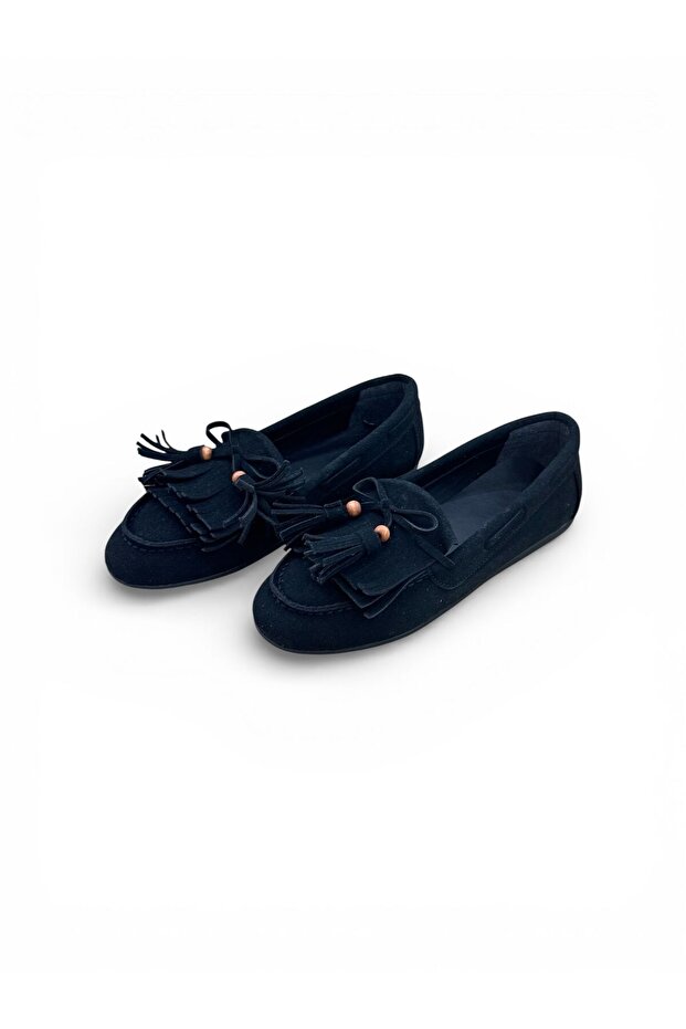 Women's Tasseled Suede Ballerinas