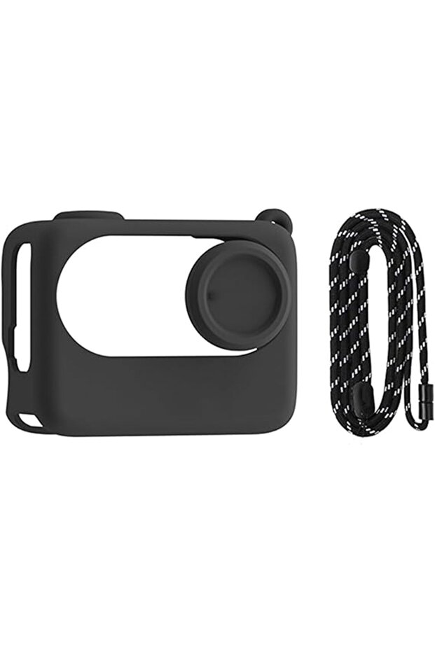 Silicone Protective Case with Lens Cap and lanyard Compatible for Insta360 GO 3S Action Pod Soft Sle