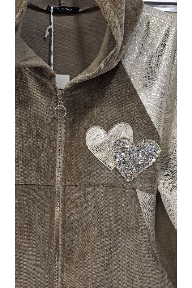 Kadife Ceket Kapüşonlu - 3