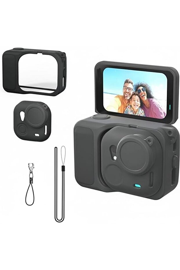 Silicone Cover Set for Insta360 Go Ultra Camera, Anti-Loss Strap and Lanyard, Silicone Case for Acti