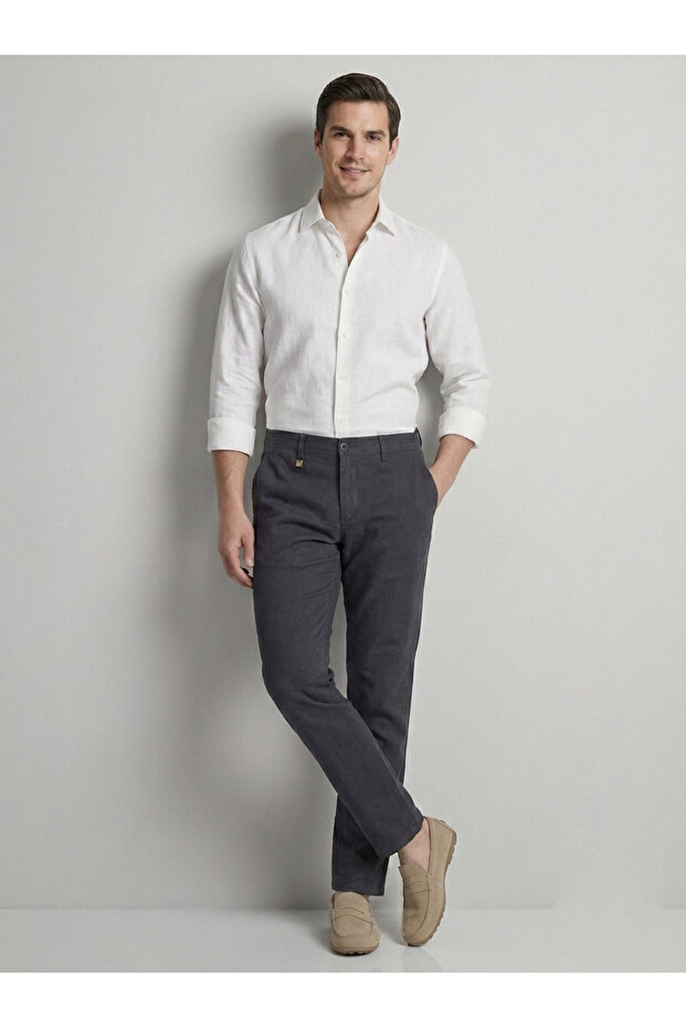 Men's Side Pocket Linen Trousers-2081P