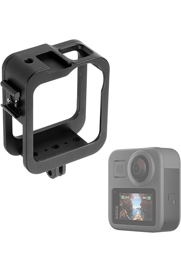 Aluminum Alloy Protective Case Frame for GoPro MAX, Heavy-Duty Housing Shell with Dual Cold Shoe Mou