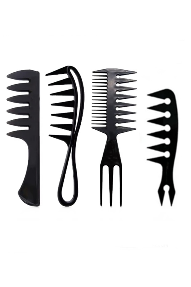 4-Piece Professional Antistatic Carbon Comb Set 4-Piece Hair Styling and Volume Comb Set