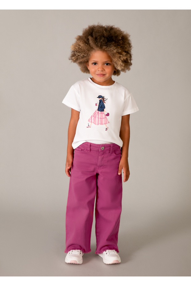 Girl's Wide-Legged Gabardine Pants 3588