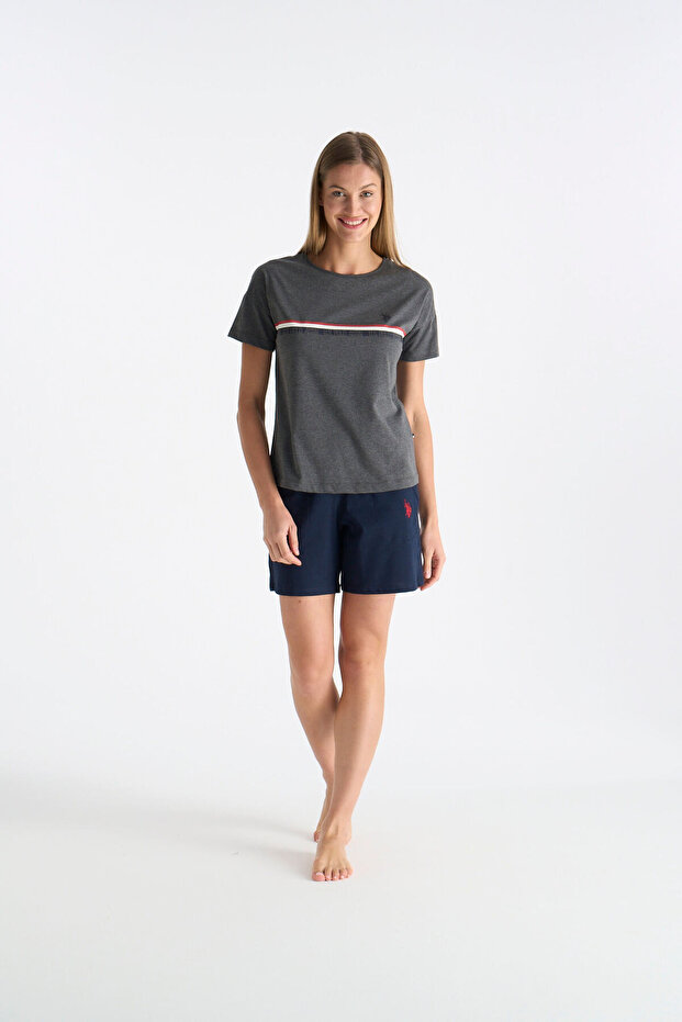Licensed Women's Anthracite Melange Shorts Set 20194