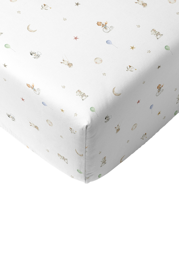 Circus 100% Organic Cotton Satin Fitted Sheet 120 X 200 cm