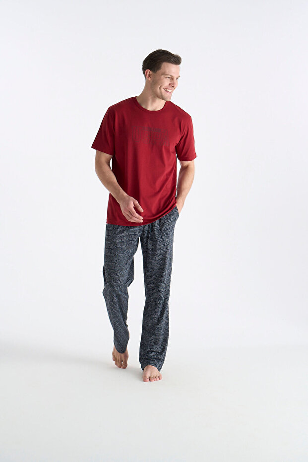 26Y Men's Burgundy Pajama Set