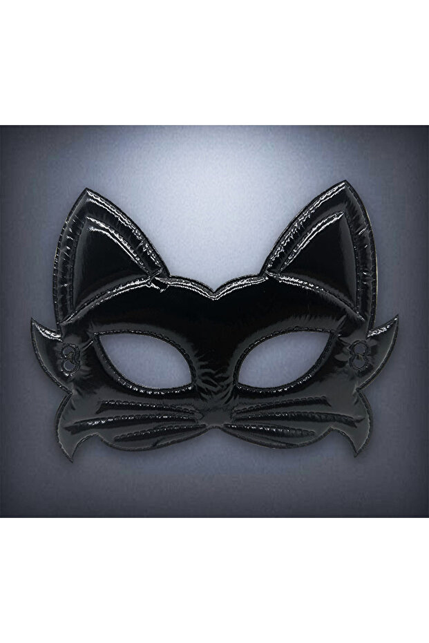 Shiny Leather Cat Mask